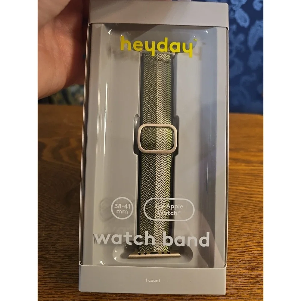 Heyday‎ Watch Band For Smart Watch 38-41mm Sage Olive Green Stripe Knit NEW